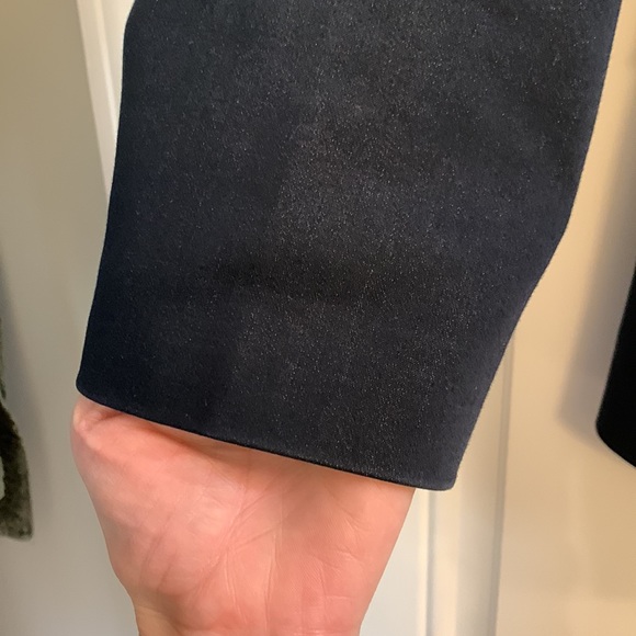 Navy Blue Skirt Suit with Tan Stitching - Picture 6 of 9